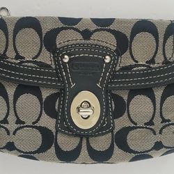Coach Legacy Signature Canvas Turn Lock Wristlet