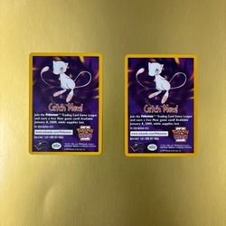 Pokemon Catch Mew! Promo Insert LP Wizards Of The Coast Lot of 2