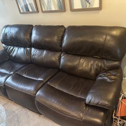 Couch Recliner And Chair Recliner , Both For $300. 18 Months Old, Both Leather And In Excellent Condition. 