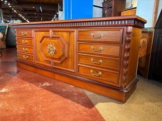 Mediterranean-Style Sideboard Features a Warm Walnut Finish