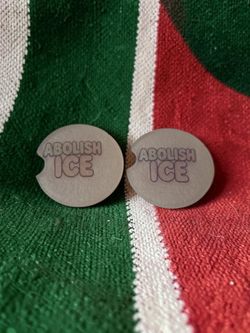 Handmade "Abolish ICE" Resin Car Coasters (Set of 2)
