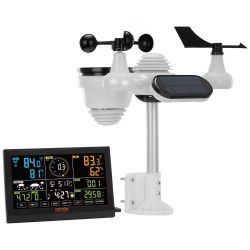 245* 7-in-1 Wireless Weather Station, 7.5 in Color Display, Digital Weather Station Indoor Outdoor, for Temperature Humidity Wind Speed/Direction Rain