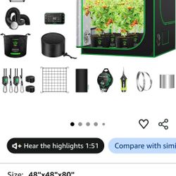Vivosun 4x4 Grow Tent Kit with Barrina LED Lights, Inline Fan, and FoxFarm Nutrients