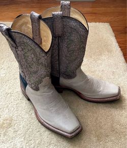 Mezcalero Cream and Black Western Men's Cowboy Boots