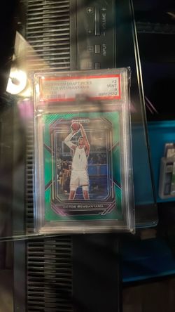Victor Wembanyama 2023 Prizm Draft Picks Green RC PSA 9