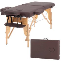 Massage Bed Portable Massage Table 24 inche Wide Lash Bed Heigh Adjustable 2 Folding Spa Table with Non-Woven Bag for Spa Footmassage Facial CareSpa T