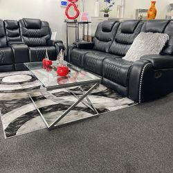 ❄️❄️BLACK FRIDAY SALE☃️☃️RECLINERS SET CHARCOAL COLOR LEATHER ☃️❄️price end this Sunday 