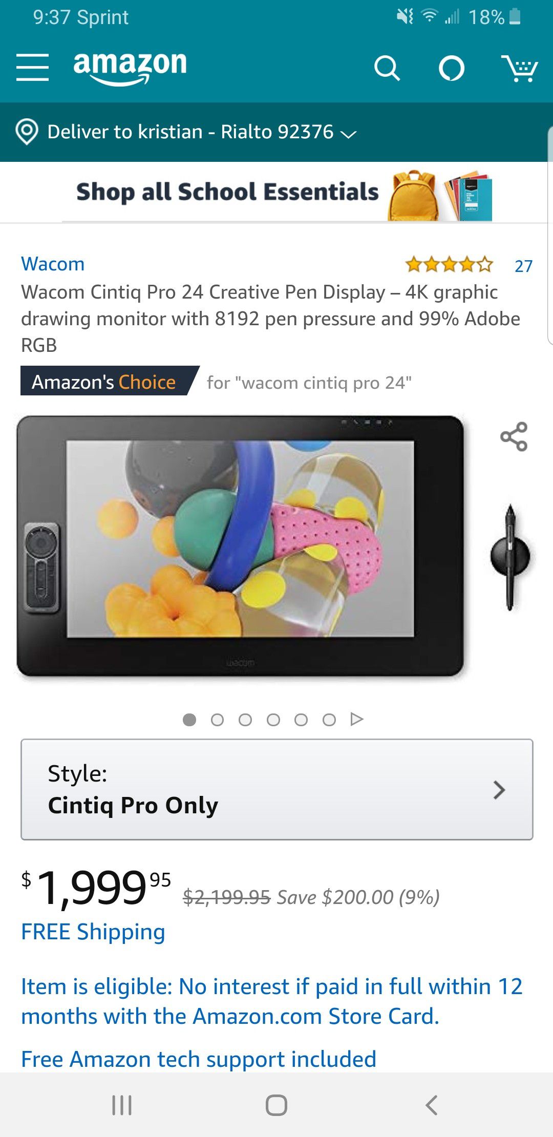 Wacom cintiq pro drawing tablet brand new