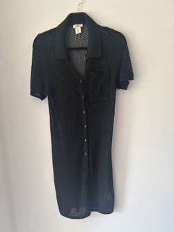 Black Knit Cotton Long Sweater