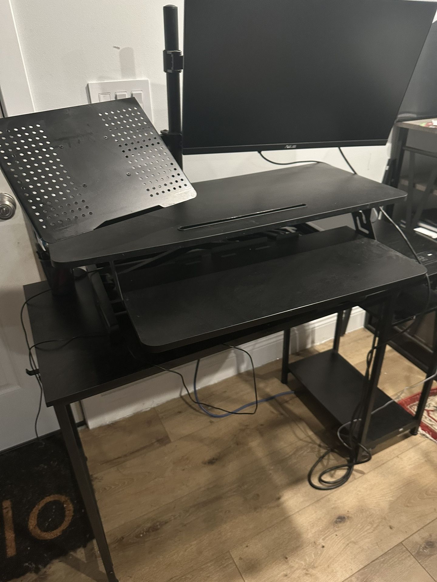 Small Black Desk and Standing Converter