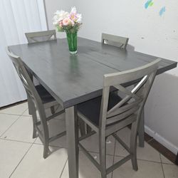 Hermoso 💚 Comedor Alto 4 Sillas 