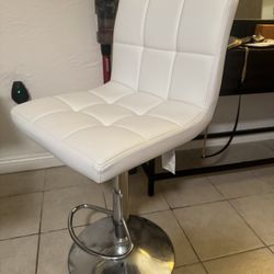 2 White Bar Height Stools Brand New