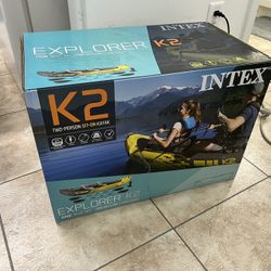 Intex Explorer K2 Kayak with 1 Adult Large life vest (New)
