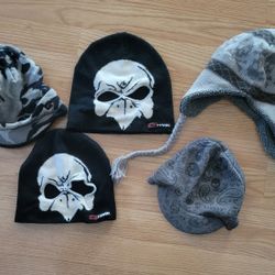 Tony hawk Skeleton Winter Brim Hats Face Masks