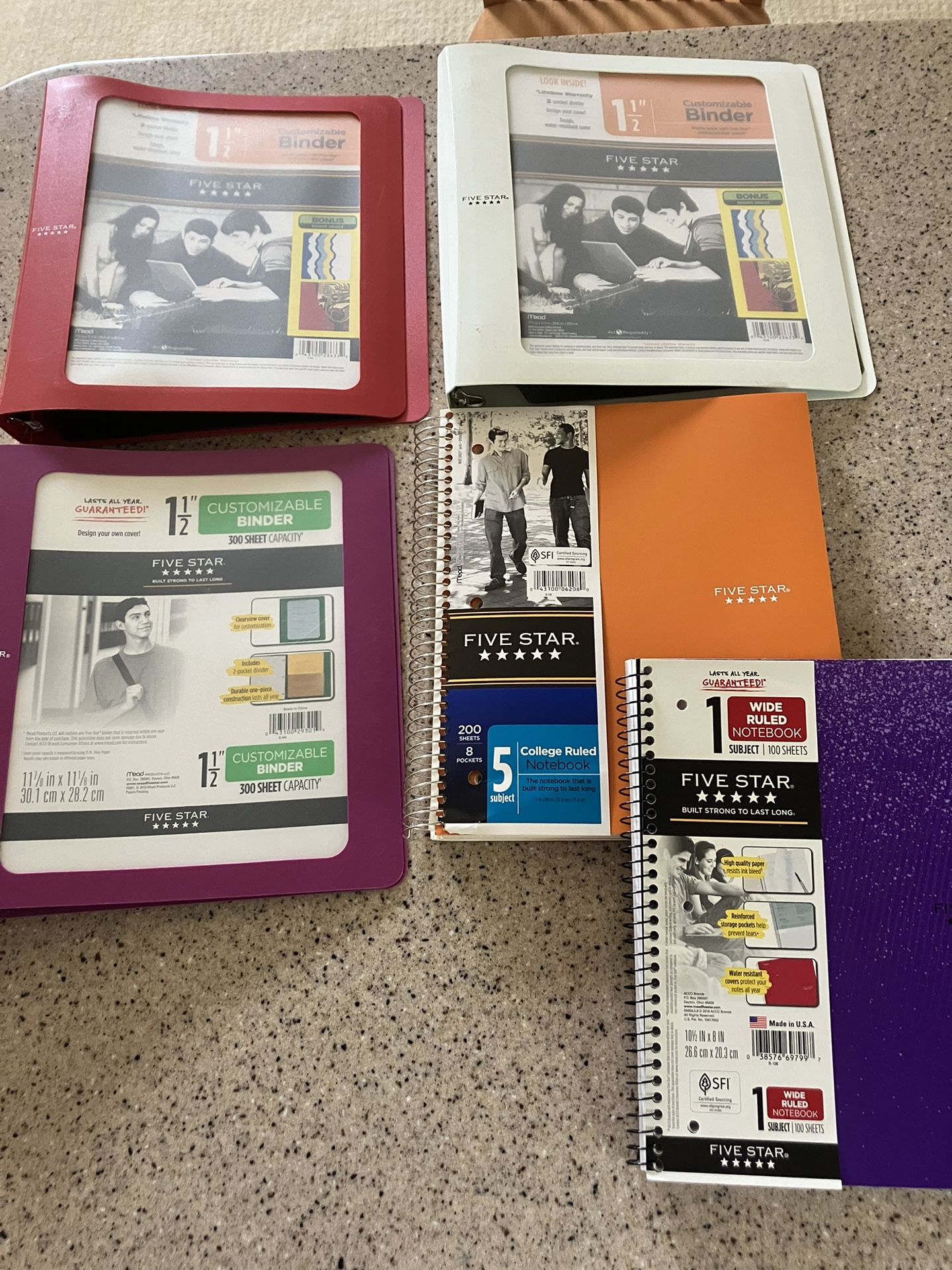 Five Star Binders And Notebooks New