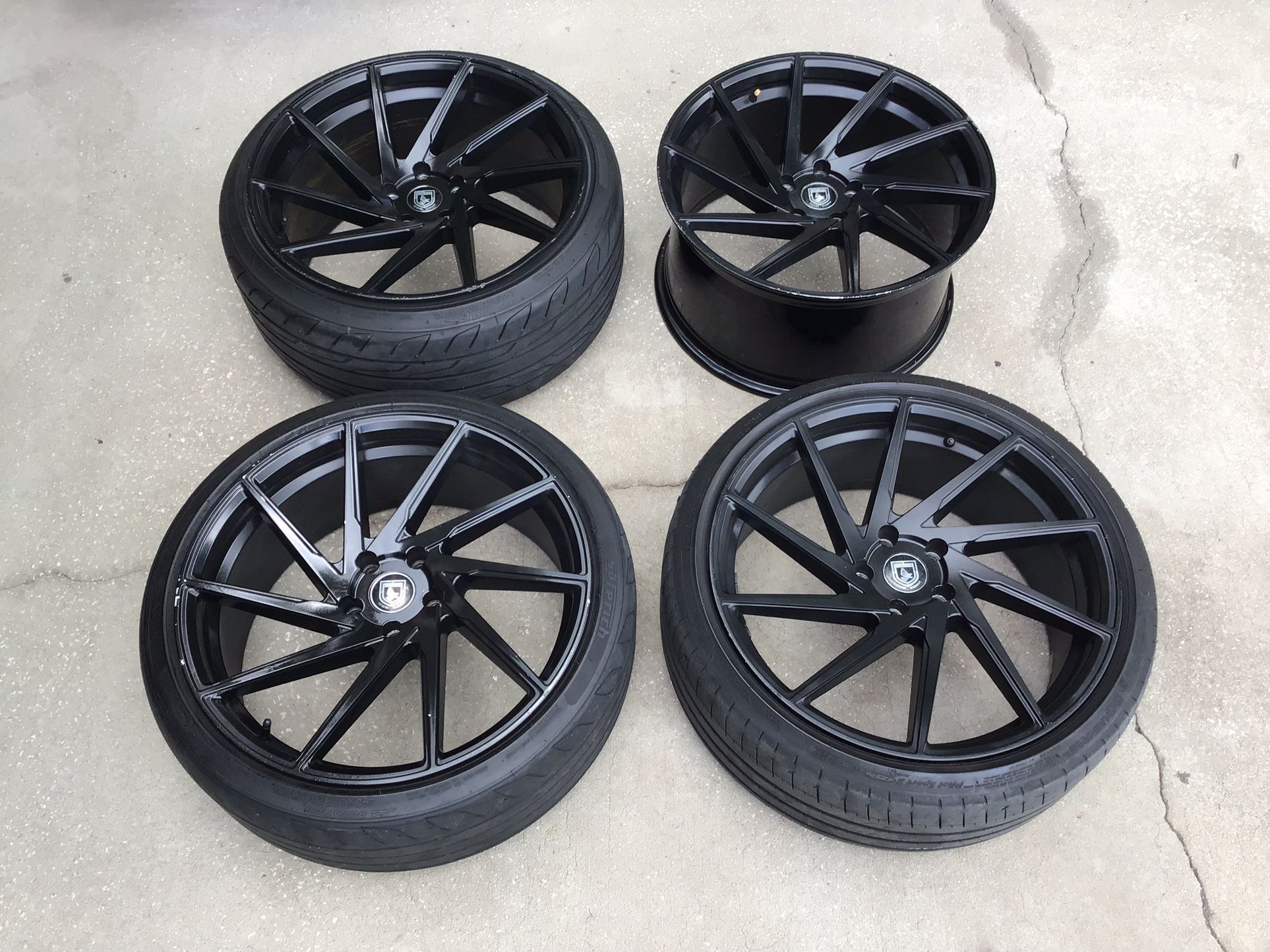 20” Elegante Black Rims | 5x114.3 | Staggered | Tires are Shot for Sale ...