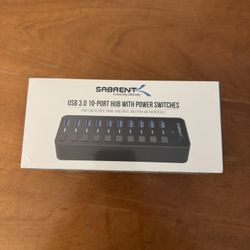 USB 3.0 10-PORT CHARGER HUB WITH POWER SWITCHES