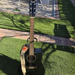 PRITY.MUCH NEW FENDER SERIES NEW STRINGS BUILD IN TUNER AMAZING SOUND CUTAWAY READY