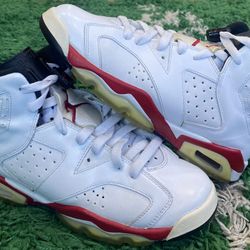 Jordan 6 Bulls White Varsity Red 2010 GS Size 6.5Y/8W Pre-Owned/Used! 100% AUTHENTIC!
