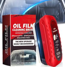 1-Pack Automotive Oil Film Cleaning Brush – Car Clear Vision Glass Cleaner for Car Windows– Strong Cleaning Brush for Improved Windshield Clarity & Vi