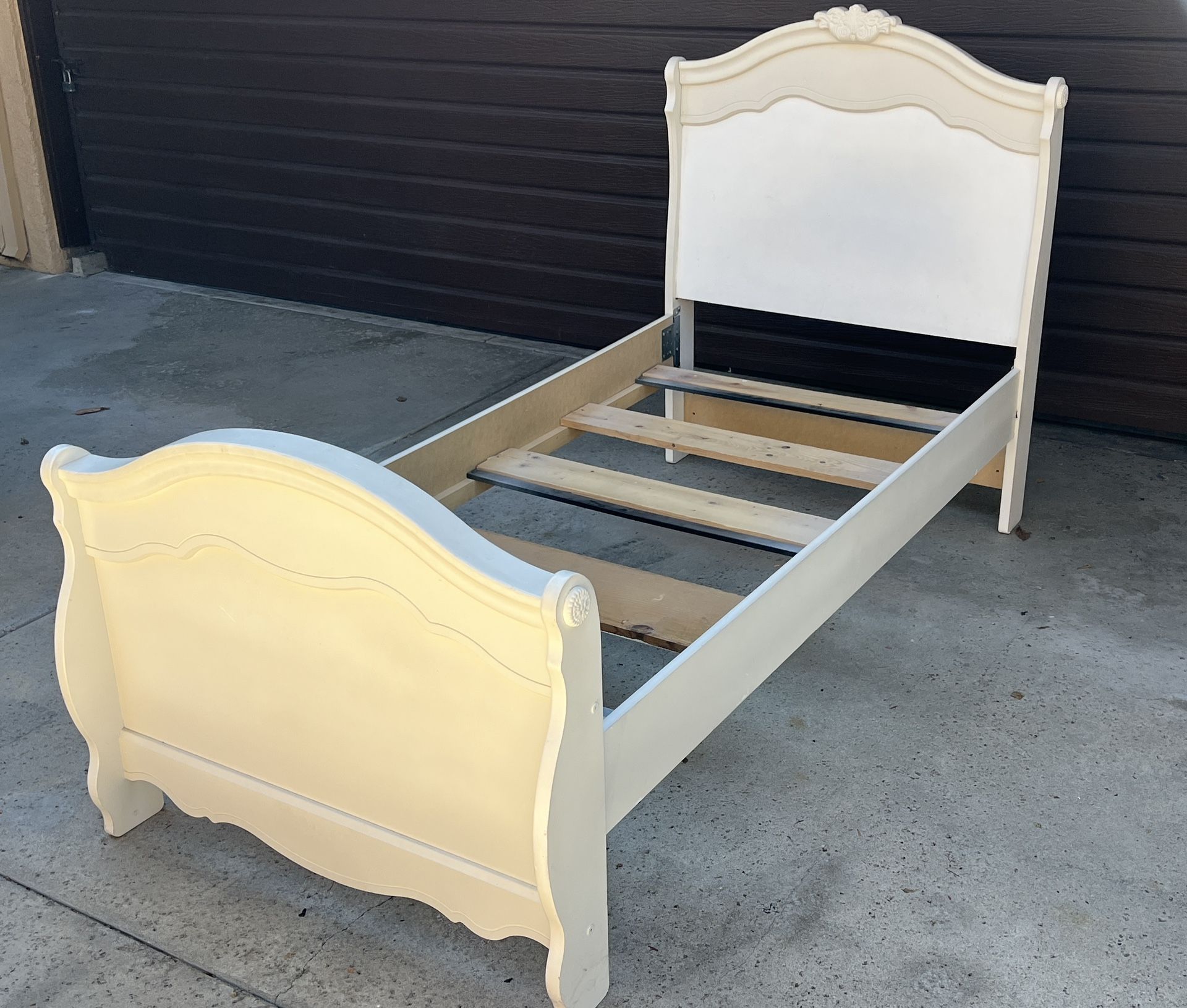 Twin bed wooden frame and headboards
