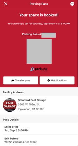 BTS Concert Parking (Sat Sep 5th)