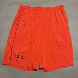 Under Armour Heat Gear Basketball Shorts Orange size XL Rare!