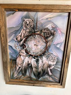 Dreamcatcher print with hand made frame