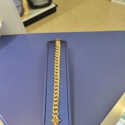 Cuban Link Bracelet 14 K Yellow Gold 