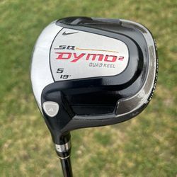 EXCELLENT LEFT HANDED NIKE SQ DYMO 2 GOLF FAIRWAY WOOD 19* #5 W GRAPHITE A FLEX