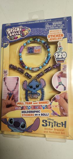 Disney Stitch Sticki Rolls Bracelet and Necklace Set