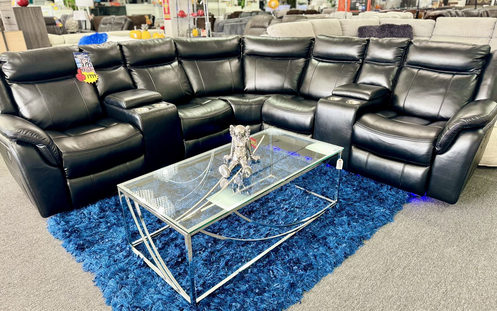 🚨Black Sofa Sectional Furniture On Sale Now $1599🚨