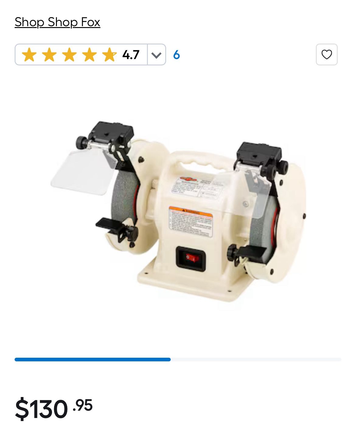 Shopfox 6 Inch portable bench grinder W1871