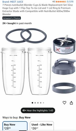 7 pieces nutribullet blender cups and blade replacements.