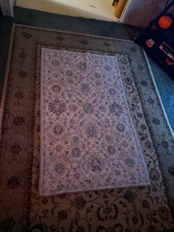 Floral Area Rug Light Pink and Blue