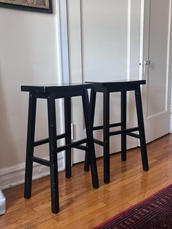 Wood Backless Bar Stools Set