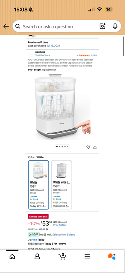 Bottle Sterilizer and Dryer