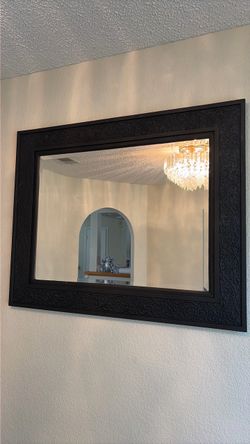 Large Wall Mirror with Dark Ornate Frame