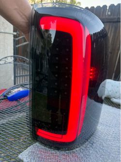 14-18 GMC Sierra Black Smoke LED Bar Tail Lights