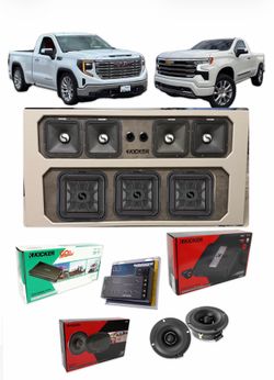 SILVERADO OR SIERRA SINGLE CAB 2019-2026 CUSTOM BOX BASS AND VOICE PACKAGE KICKER AUDIO INSTALLED