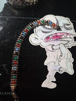 Multi stone sterling silver bracelet