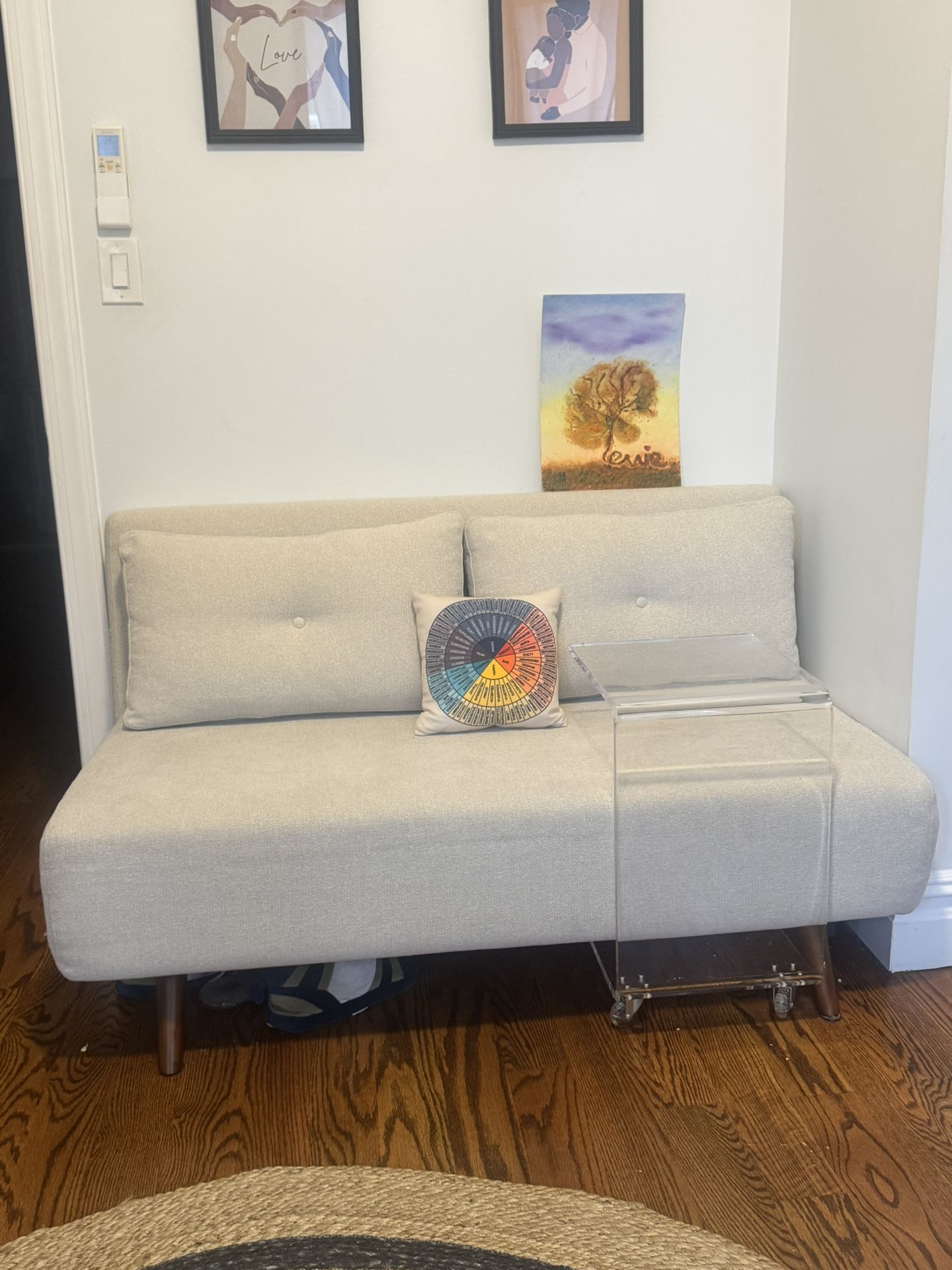 Spaze Napa Armless Sofa Bed- Pearl White