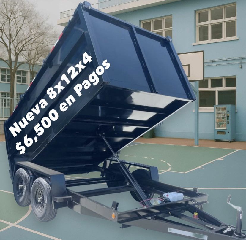 2025 NUEVA 8x12x4 Dump Trailer En Pagos
