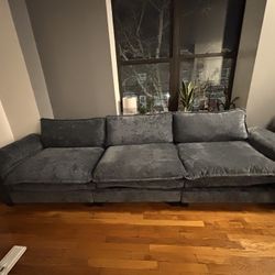 Zimtown Sectional Sofa With Ottoman, L Shape