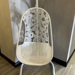 White single person porch swing