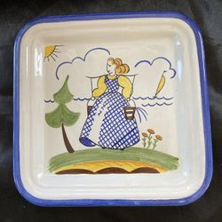 Vintage Handpainted Ceramics (Plate And Tiles)