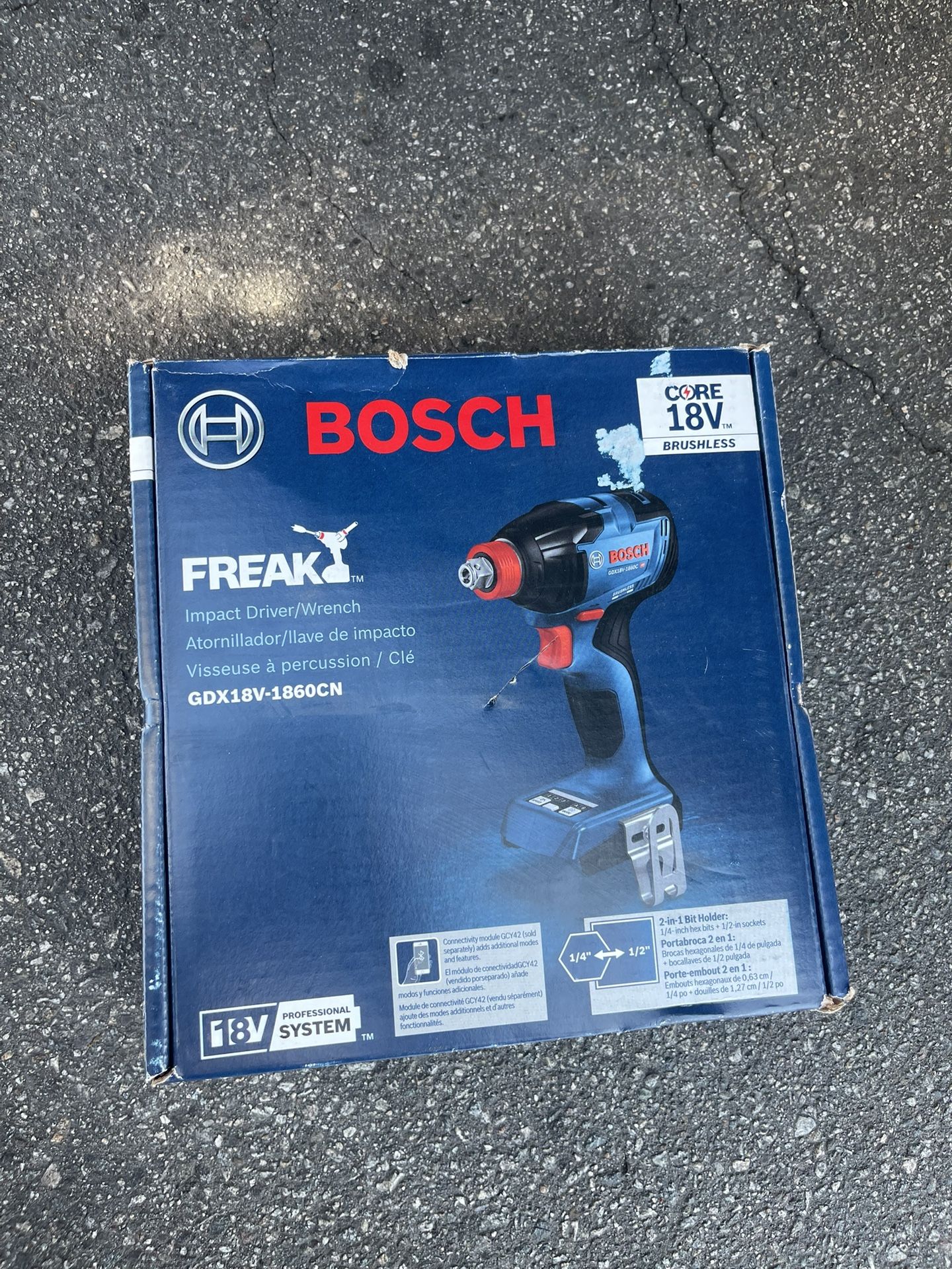 NEW BOSCH 2-in-1 Bit Holder: 1/4- inch hex bits + 1/2-in sockets NO BATTERY NO CHARGER