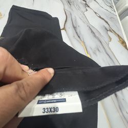 Men 33x30 Black Pants 