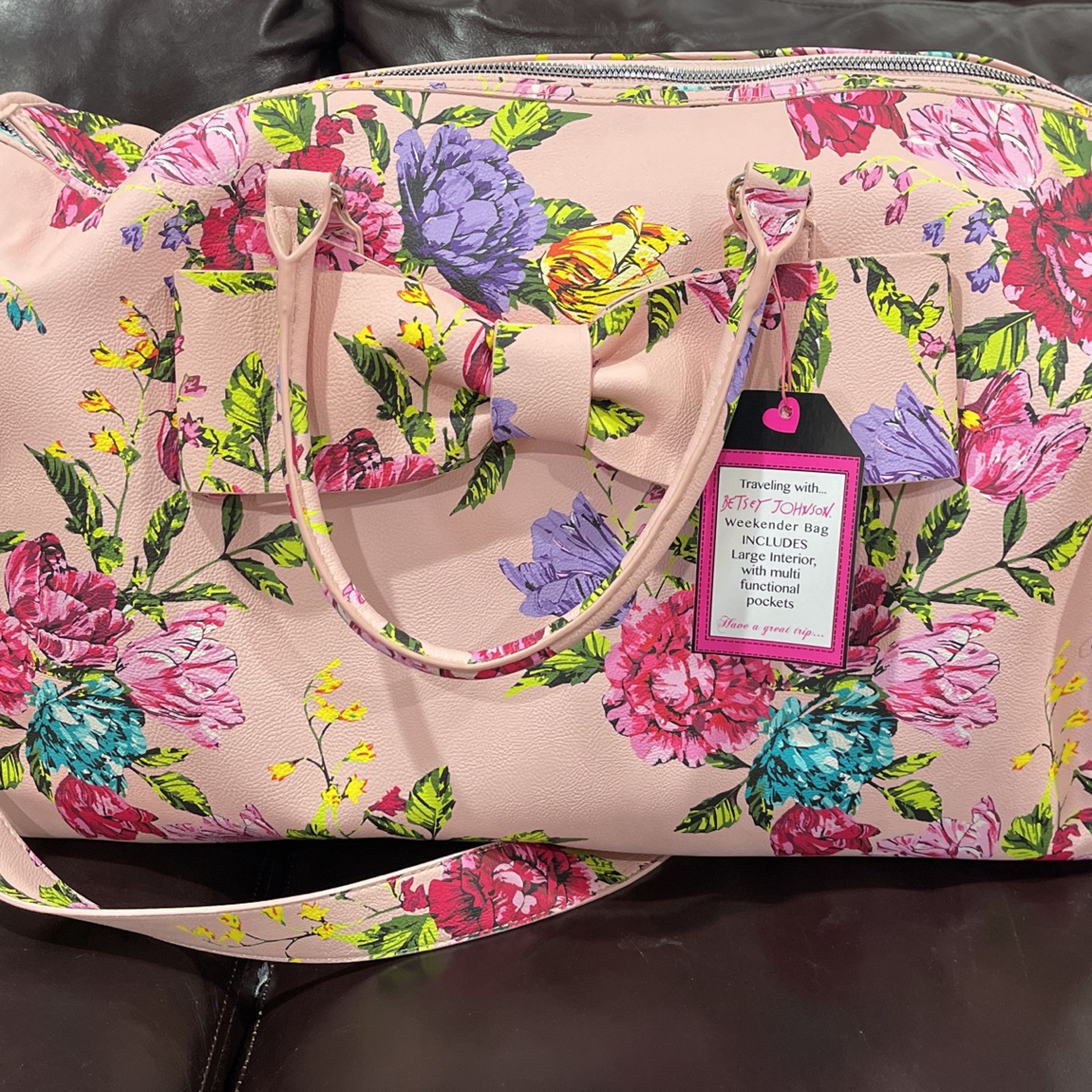 Betsey Johnson Pink Floral Bags with Bow