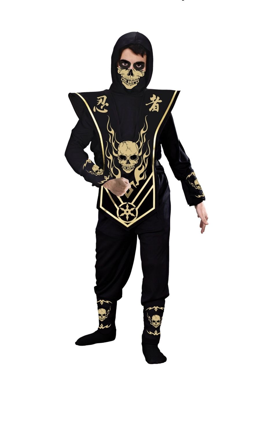 Used Halloween costume, Skull Ninja, Size Large Boys 10-12
